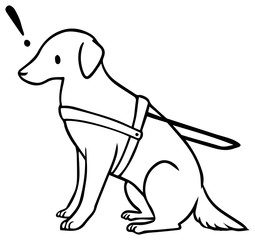 盲導犬のイラスト_驚いた顔