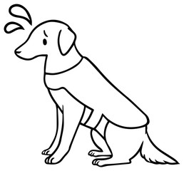 盲導犬のイラスト_困り顔