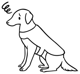 盲導犬のイラスト_困り顔