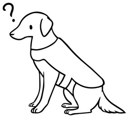 盲導犬のイラスト_？マーク