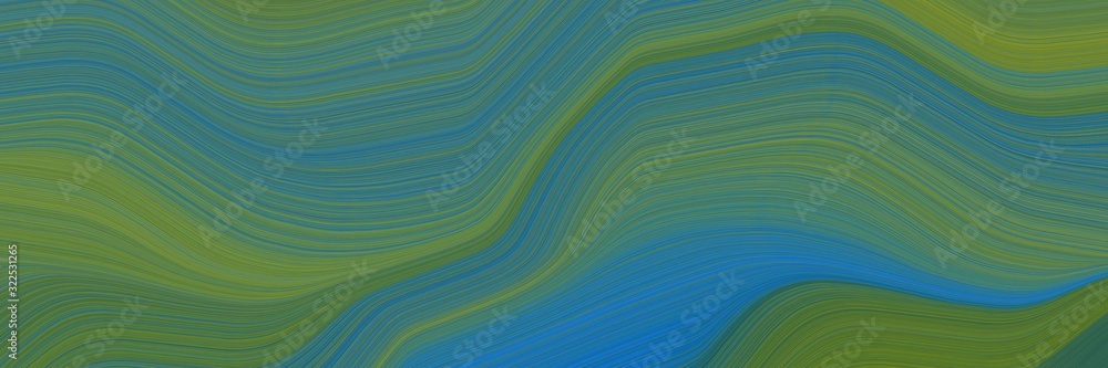 Poster modern header design with sea green, teal blue and strong blue colors. dynamic curved lines with flu