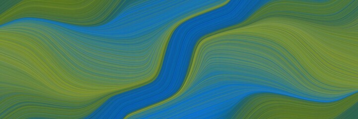 flowing header design with dark olive green, strong blue and teal blue colors. dynamic curved lines with fluid flowing waves and curves
