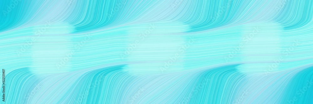 Poster colorful header design with pale turquoise, turquoise and sky blue colors. dynamic curved lines with