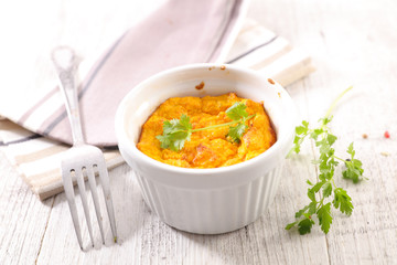 carrot flan- carrot souffle, french gastronomy