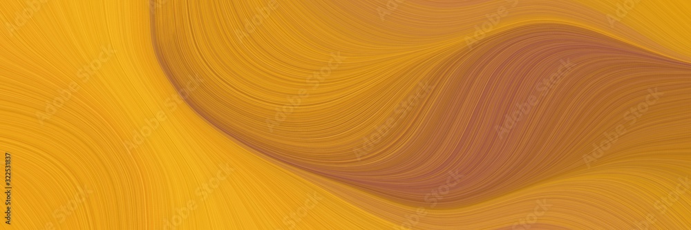 Aufkleber artistic horizontal header with bronze, sienna and vivid orange colors. dynamic curved lines with fluid flowing waves and curves