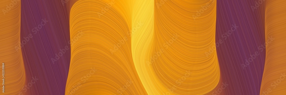Poster moving banner with bronze, old mauve and vivid orange colors. dynamic curved lines with fluid flowing waves and curves