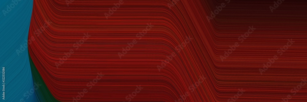 Poster decorative horizontal header with dark red, very dark red and dark slate gray colors. dynamic curved lines with fluid flowing waves and curves