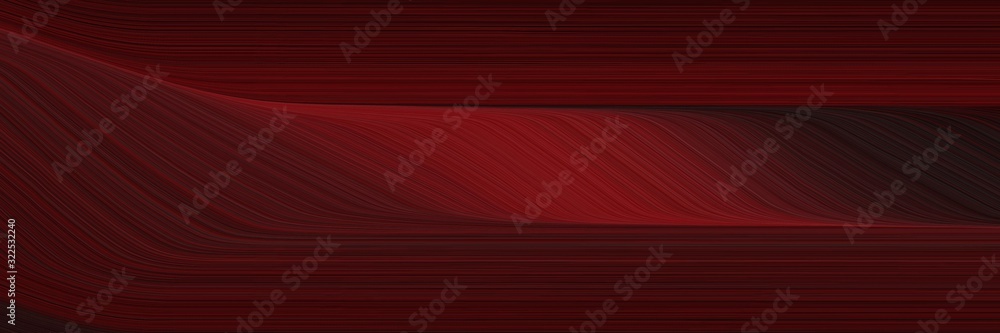 Poster surreal horizontal header with very dark pink, dark red and very dark red colors. dynamic curved lines with fluid flowing waves and curves