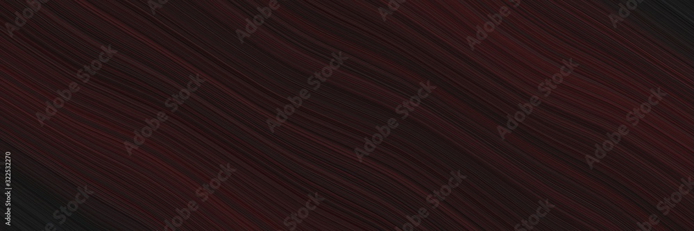 Poster flowing designed horizontal banner with very dark pink, old mauve and black colors. dynamic curved lines with fluid flowing waves and curves