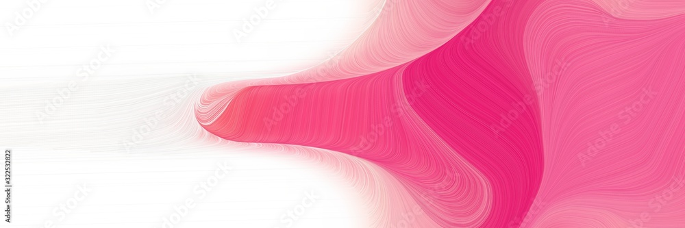 Poster moving designed horizontal banner with pale violet red, linen and medium violet red colors. dynamic curved lines with fluid flowing waves and curves