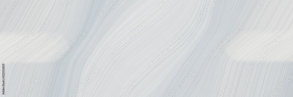 Poster surreal designed horizontal banner with light gray, white smoke and silver colors. dynamic curved lines with fluid flowing waves and curves