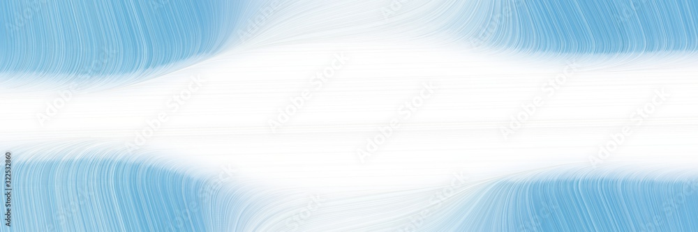Aufkleber moving horizontal banner with white smoke, sky blue and corn flower blue colors. dynamic curved line
