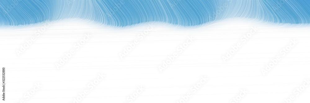Aufkleber flowing horizontal banner with corn flower blue, white smoke and light blue colors. dynamic curved l
