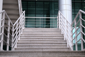 Metal Stairs at a Modern Contemporary Building Exterior