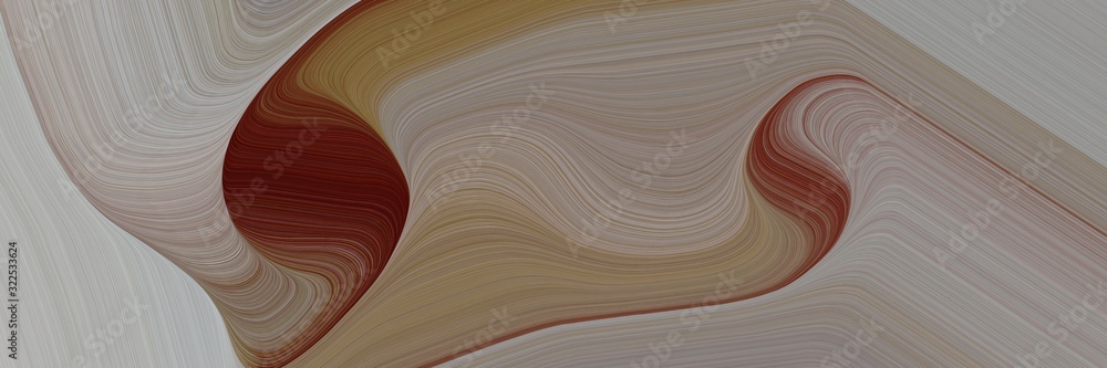 Poster dynamic designed horizontal banner with gray gray, dark red and ash gray colors. dynamic curved lines with fluid flowing waves and curves