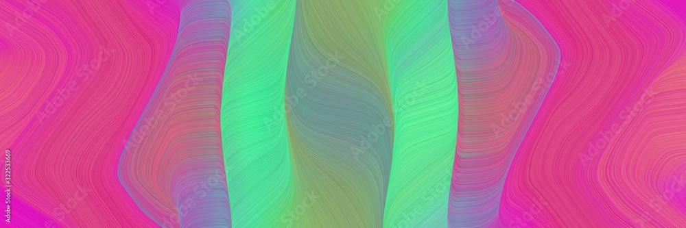 Poster colorful horizontal header with mulberry , medium aqua marine and gray gray colors. dynamic curved lines with fluid flowing waves and curves