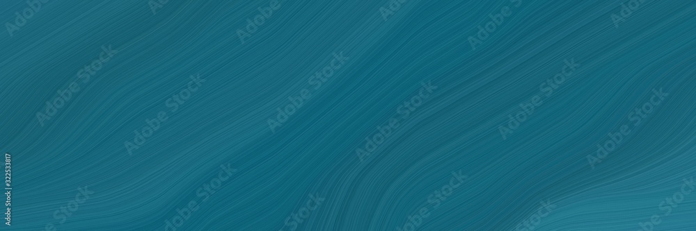 Poster colorful designed horizontal header with teal, teal blue and teal green colors. dynamic curved lines with fluid flowing waves and curves
