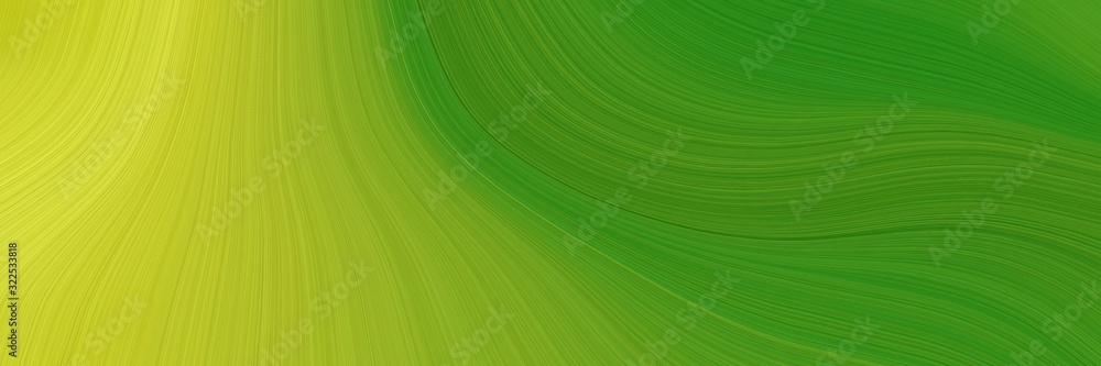 Poster colorful designed horizontal banner with dark green, yellow green and forest green colors. dynamic c