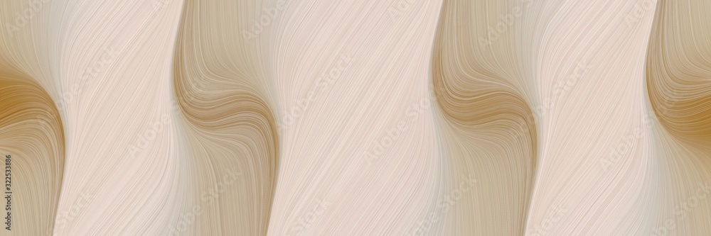 Poster flowing horizontal banner with pastel gray, peru and rosy brown colors. dynamic curved lines with fl