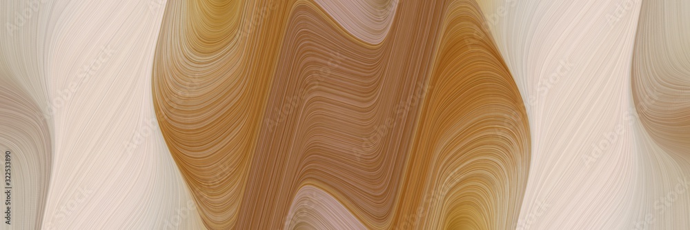 Poster modern horizontal header with pastel gray, brown and peru colors. dynamic curved lines with fluid fl