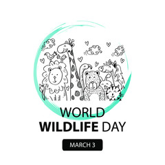 World wildlife day concept. March 3 