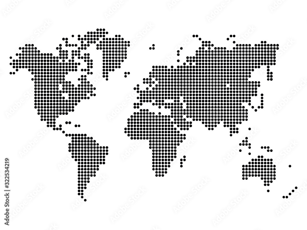 Canvas Prints dotted map of world. halftone design. simple flat vector illustration - Canvas Prints