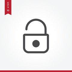 Padlock vector icon in modern style for web site and mobile app