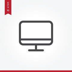 Monitor vector icon in modern style for web site and mobile app