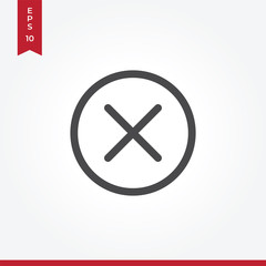 Obraz premium Cancel vector icon in modern style for web site and mobile app