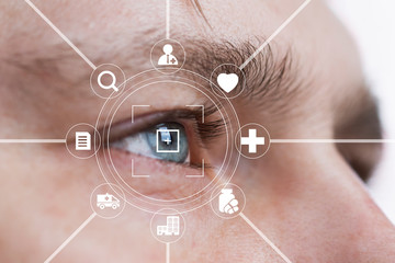Eye monitoring and treatment in virtual online panel healthcare.