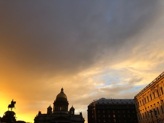 sunset over the city