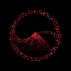 Mountain shape logo, exploded, transformation triangle to mountain icon