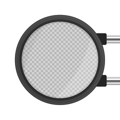 Fototapeta premium Signage light box in realistic style. Round Signboard isolated on white background. Lightbox mockup template with empty space for design. Vector illustration EPS 10.