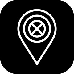 Round edged forbidden Location Icon to use in web application interface. It can also be used for travel and tourism industry.