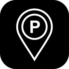 Round edged parking Location Icon to use in web application interface. It can also be used for travel and tourism industry.