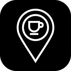 Round edged cafeteria Location Icon to use in web application interface. It can also be used for travel and tourism industry.