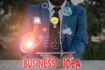 Word writing text Business Idea. Business photo showcasing the concept which can be used for...