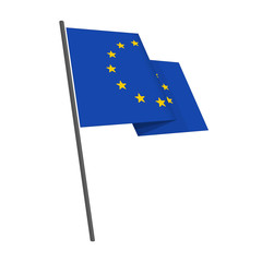 European union national flag on isolated white background. EU symbol. Waving Flag in flat style. EPS 10.
