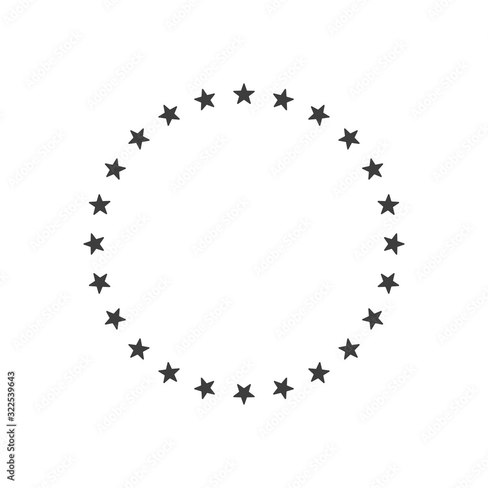 Poster stars in circle icon. frame from stars isolated on white background. vector design element for graph
