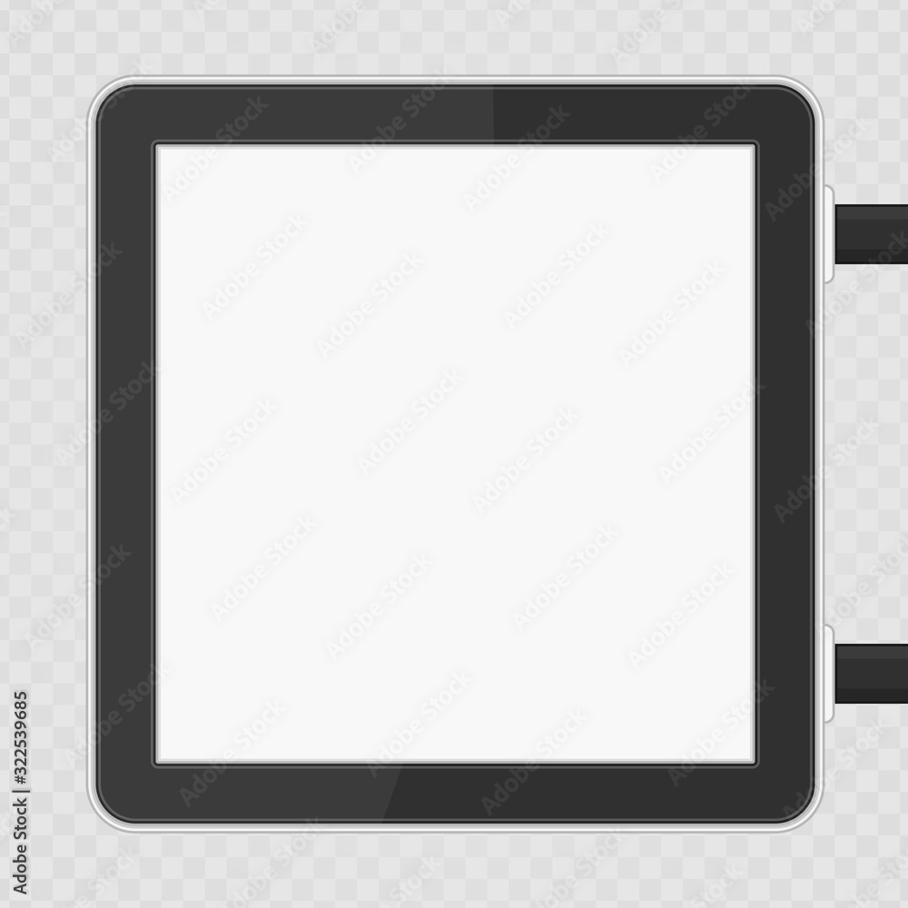 Poster signage light box in realistic style. square signboard isolated on transparent background. lightbox 