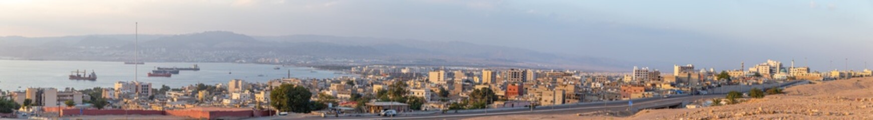 Sunset in Aqaba city. Aqaba city, Jordan