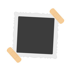 Blank photo frames with shadow effects isolated on white background. Set of vintage photos frame with sticky tape for your picture. Vector illustration in realistic style. EPS 10.