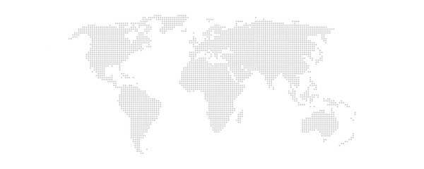 Einfach Weltkarte aus Punkten in hellgrau