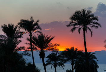 Fototapeta na wymiar Sunset in Aqaba city. Aqaba city, Jordan