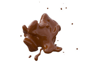 liquid chocolate splash on white background
