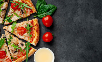  italian pizza on stone background