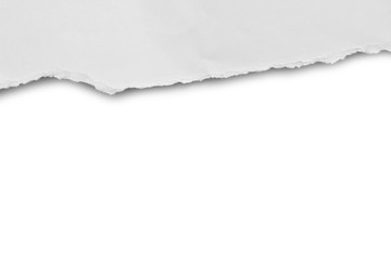 ripped paper isolated on white background with copy space for text