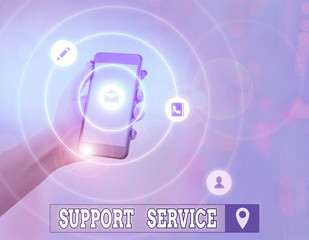 Word writing text Support Service. Business photo showcasing activity for execution of a product or...