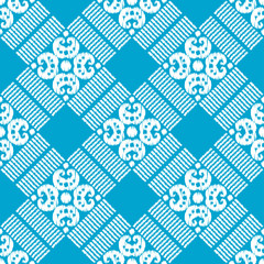 Fototapeta premium Ikat. Seamless pattern. Geometric background. Vector illustration for web design or print.
