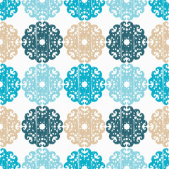 Ikat. Seamless pattern. Geometric background. Vector illustration for web design or print.